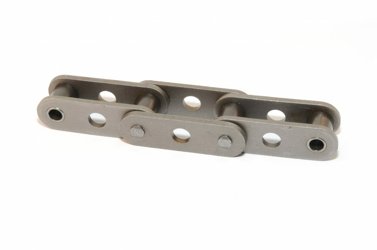 Riveted Carbon Steel Material SK-2 Attachment Straight Attachment Chain C2100H / 2-1/2 in Pitch Two Sides 